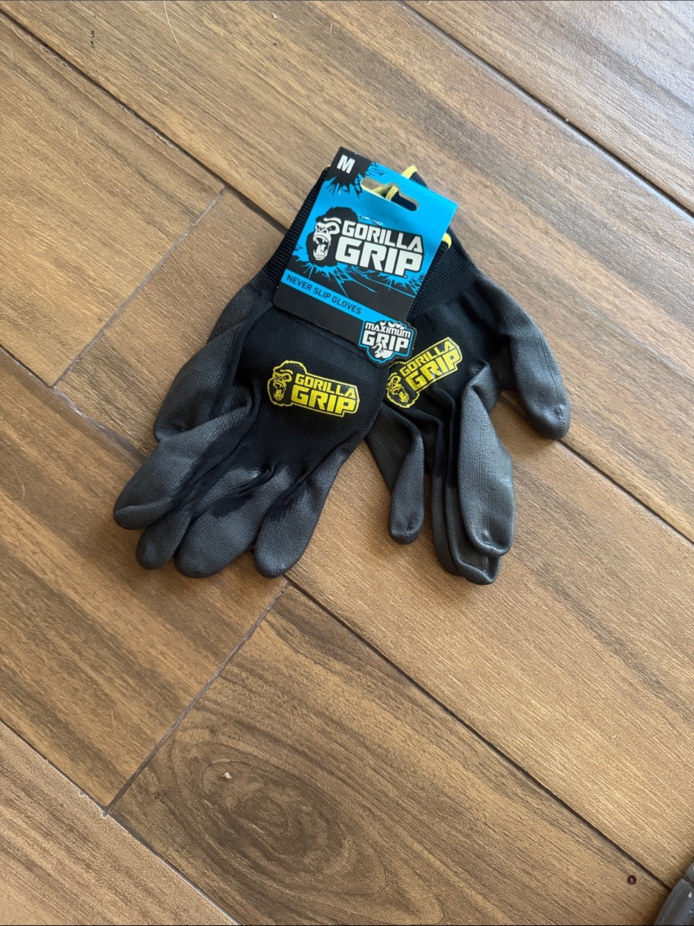 Size M Gorilla Grip Never-Slip Work Gloves in Black